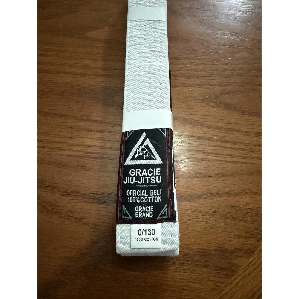 Gracie Jiu - Jitsu Official Belt White 0/130 100% Cotton Martial Arts New
